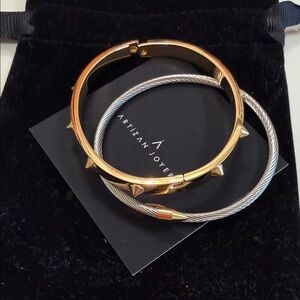 Artizan Joyeria Gold and Silver Spike Bracelet Duo